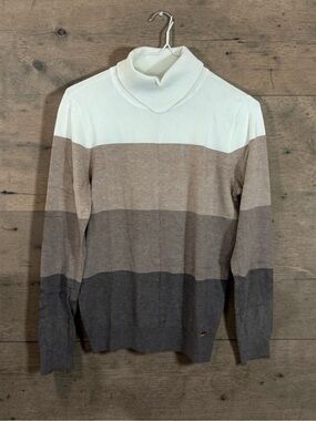 Calvin Klein Turtleneck Striped Pullover Career Sweater
